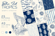 Blue Ink Tropics graphic set