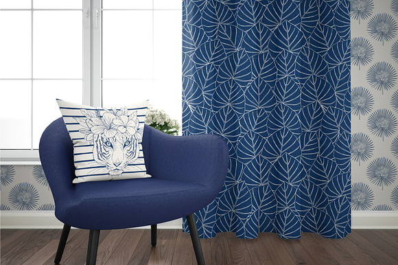 Blue Ink Tropics graphic set in Patterns - product preview 6