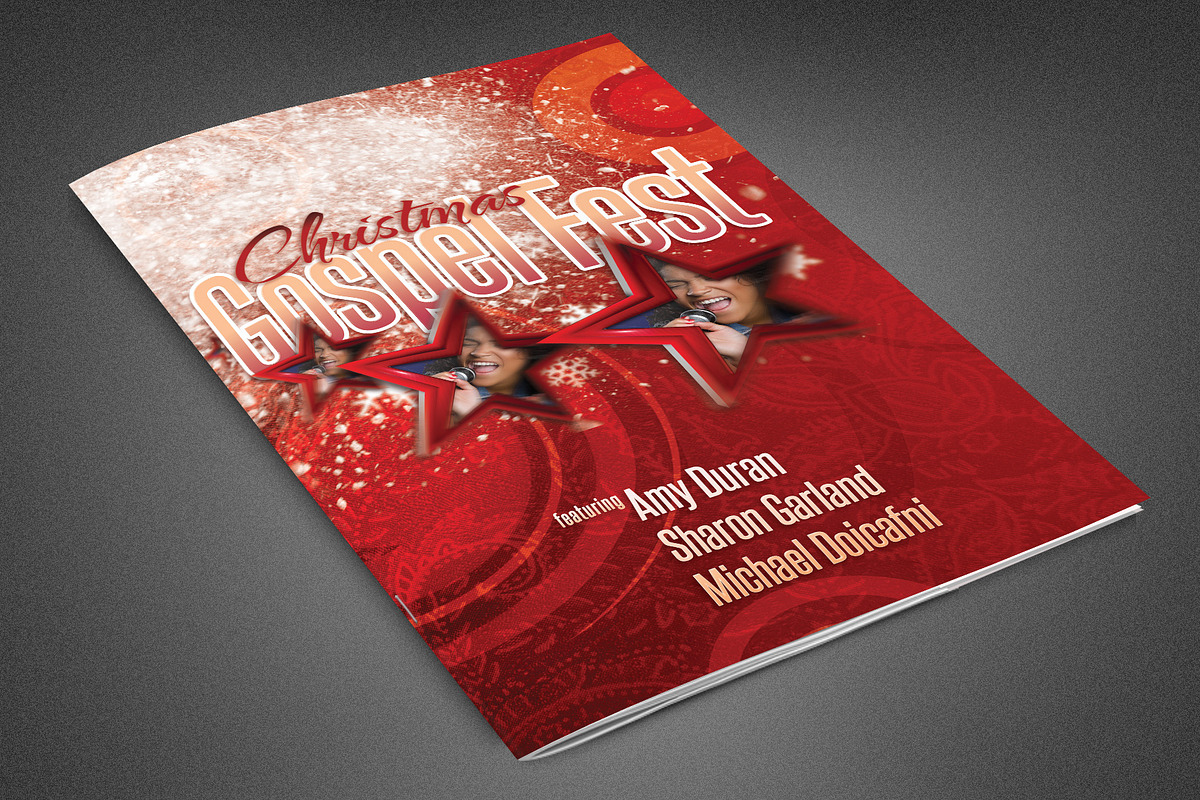 Christmas Gospel Fest Bulletin in Brochure Templates - product preview 8