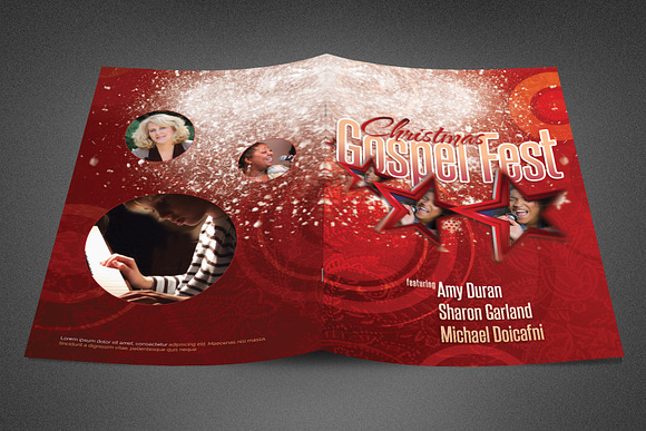 Christmas Gospel Fest Bulletin in Brochure Templates - product preview 2