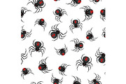 Seamless pattern with black widow