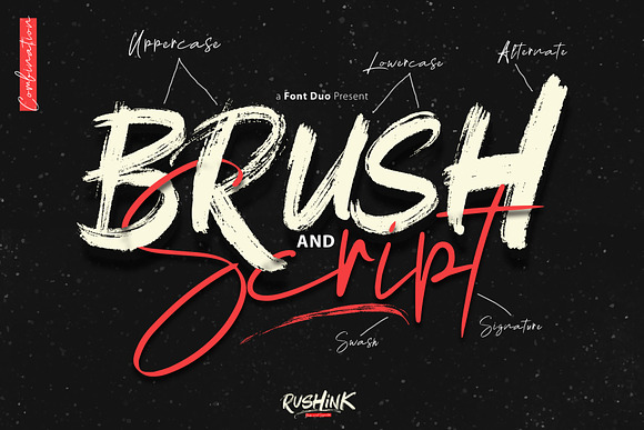 Rushink Font Duo | Brush & Signature in Blackletter Fonts - product preview 1