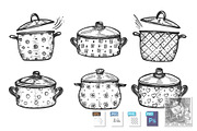 Cute pots for boil or stew food set