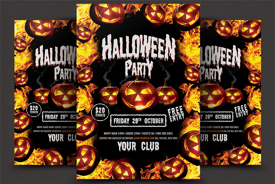 Halloween Party Flyer in Flyer Templates - product preview 8