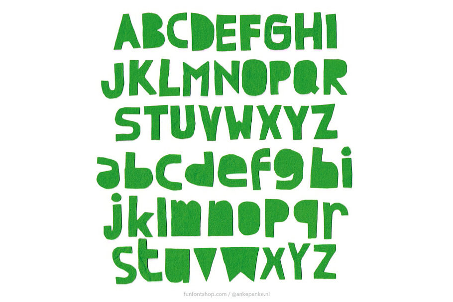Green Felt handmade letters