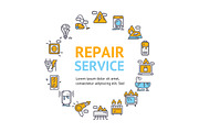 Repair Service Round Design Template