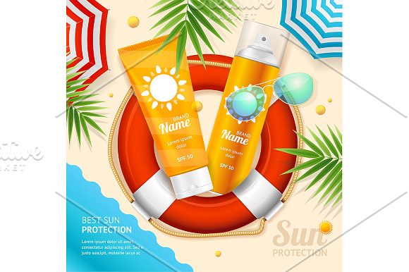 Sun Protection Ad Concept Card in Illustrations - product preview 1