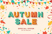 Autumn sale vector banner template