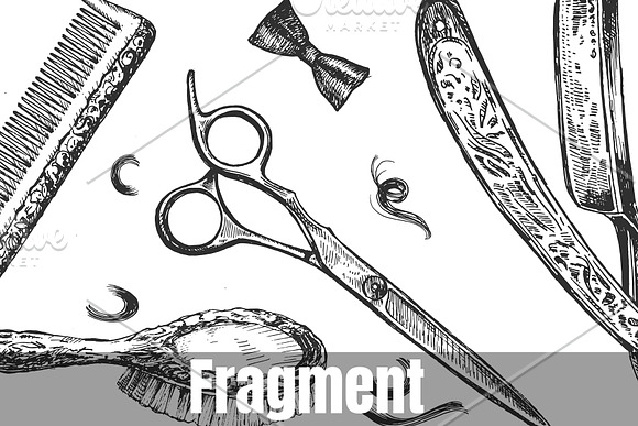 barbershop tools collection set in Illustrations - product preview 1