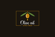 Olive oil logo on black background.