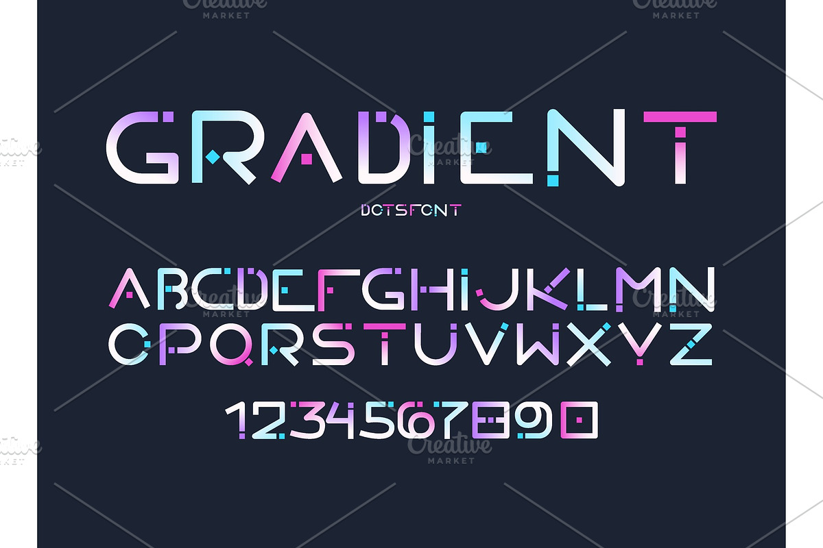 English alphabet gradient letters in Web Elements - product preview 8
