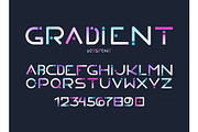 English alphabet gradient letters