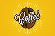 Coffee bean logo. Coffee lettering.