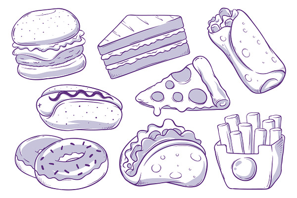 Fast Food Doodles Collection
