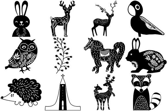 Nordic Scandia Folk Art AI EPS PNG in Illustrations - product preview 1