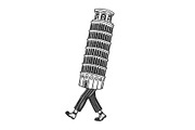 Leaning Tower of Pisa walk sketch