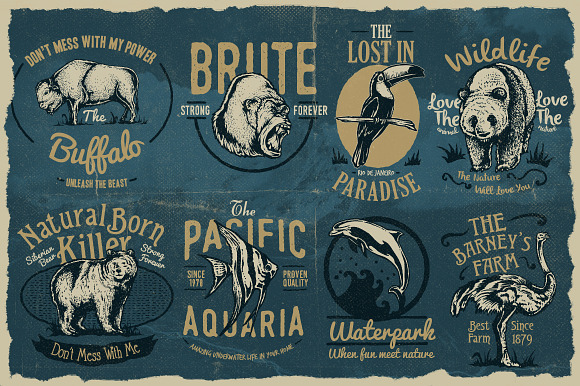 50 Vintage Animal Logo in Logo Templates - product preview 1