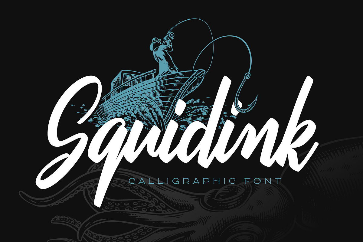 Squidink font & graphics in Script Fonts - product preview 8