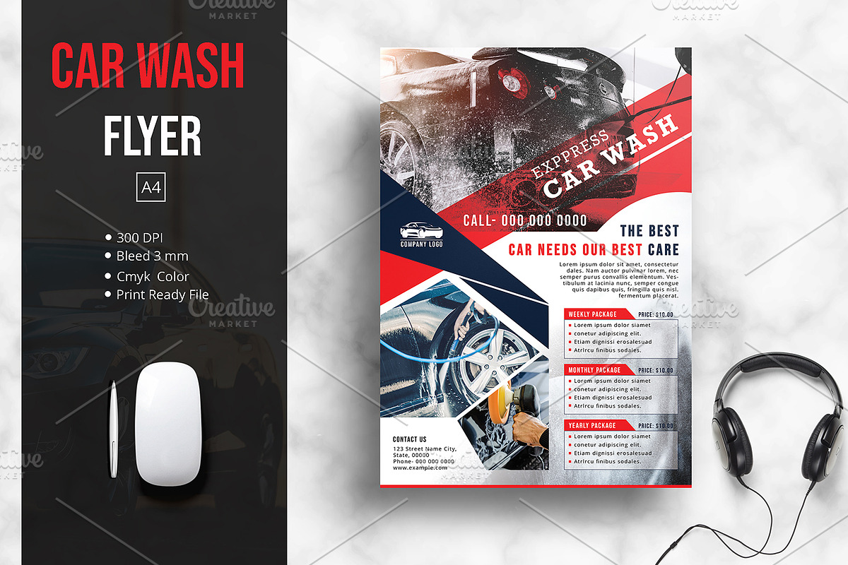 Car Wash Flyer Template V1072 in Flyer Templates - product preview 8