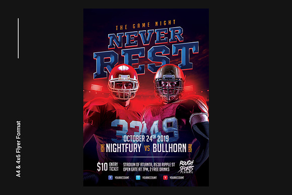 Football Game Flyer Template in Flyer Templates - product preview 1