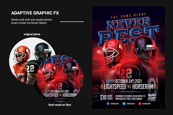 Football Game Flyer Template in Flyer Templates - product preview 2