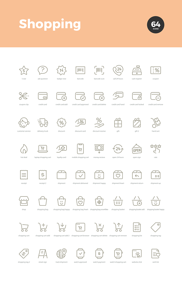 Shopping Line Icons in Simple Line Icons - product preview 5