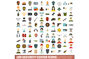 100 security center icons set