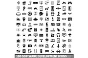 100 software development icons set