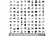 100 telephone operator icons set