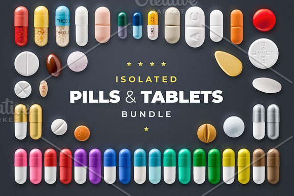 Pills & Tablets Photo Bundle - Drugs in Objects - product preview 1