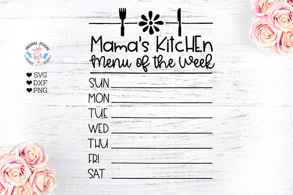 Mama's Kitchen Menu of the Week