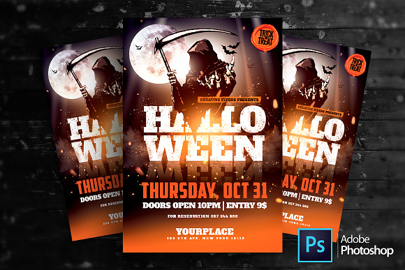 Halloween Party Flyer Template in Flyer Templates - product preview 2