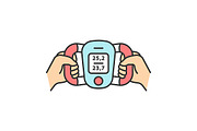 Body fat monitor color icon