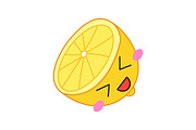 Lemon cute kawaii vector character
