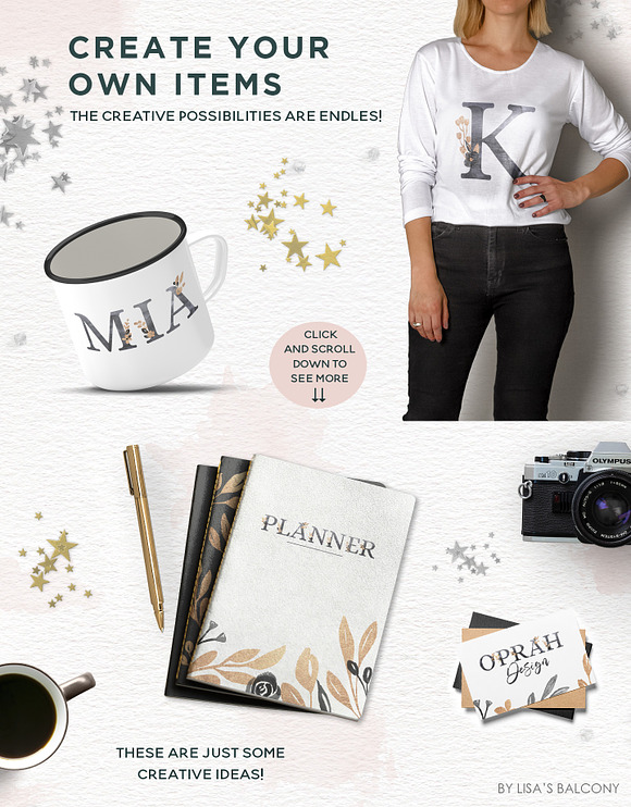 The Cosmic Alphabet - Black & Gold in Illustrations - product preview 5