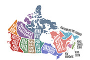 Map Canada. Poster map of provinces