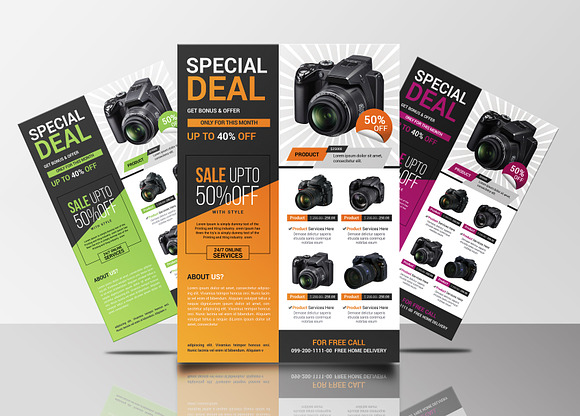 Product Promotion Flyers Bundle in Flyer Templates - product preview 1