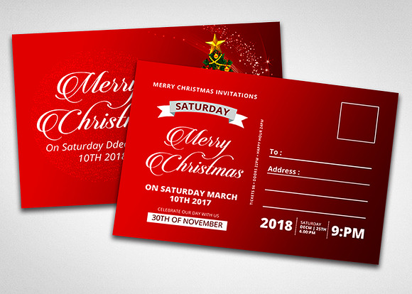 Christmas Party Flyers & Posrcard in Flyer Templates - product preview 2