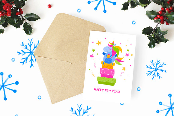 Cute Christmas Unicorns in Illustrations - product preview 11
