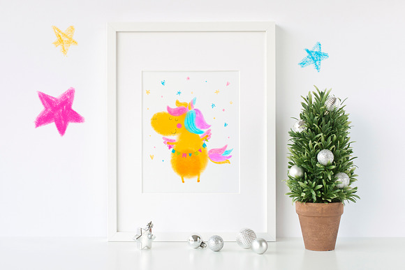 Cute Christmas Unicorns in Illustrations - product preview 12