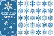 Decorative Snowflakes Shapes Set 1
