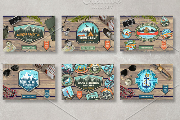 Outdoor Adventure Patches/Badges in Logo Templates - product preview 1