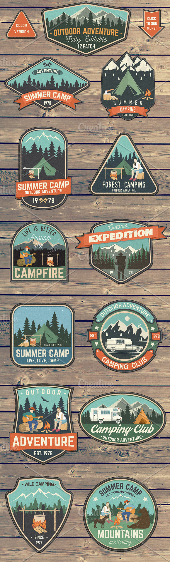 Outdoor Adventure Patches/Badges in Logo Templates - product preview 2