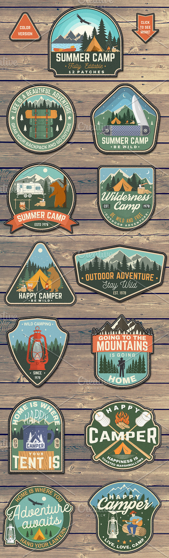 Outdoor Adventure Patches/Badges in Logo Templates - product preview 3