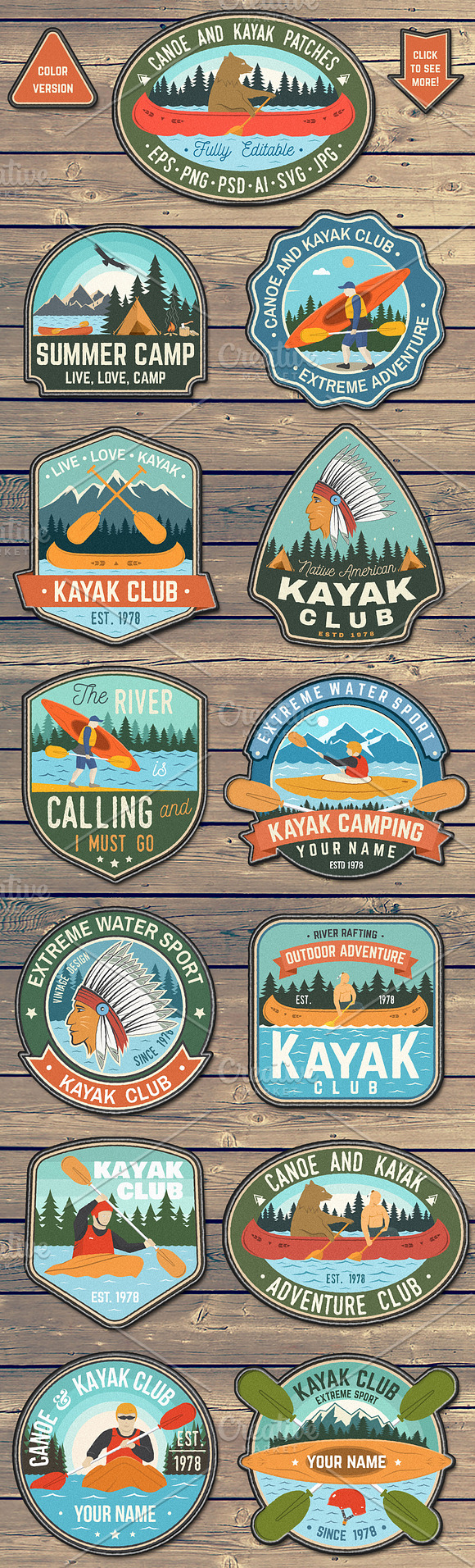 Outdoor Adventure Patches/Badges in Logo Templates - product preview 4