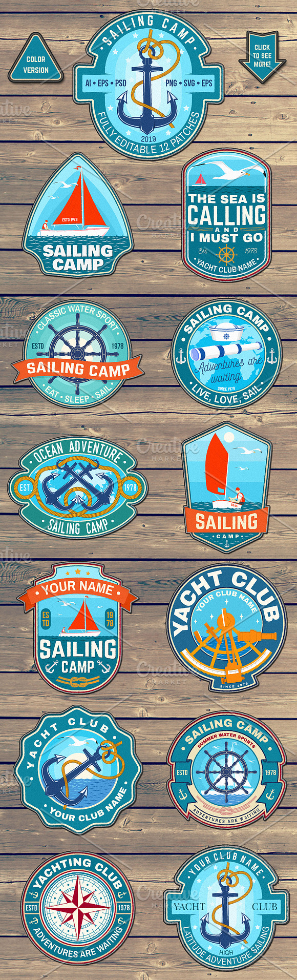 Outdoor Adventure Patches/Badges in Logo Templates - product preview 7