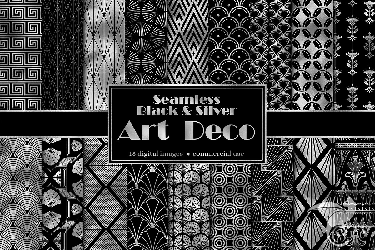Black & Silver Art Deco Patterns in Patterns - product preview 8