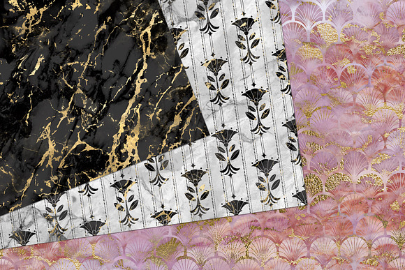 Marble Art Deco Digital Paper in Patterns - product preview 3