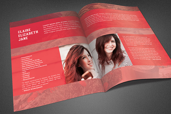 Bloom of Life Funeral Program in Brochure Templates - product preview 1