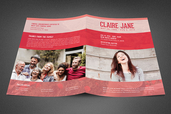 Bloom of Life Funeral Program in Brochure Templates - product preview 2